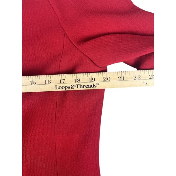 Dana Buchman Women 12 Red Lined Dressy Jacket Button Up Career Wool Blend Blazer - Picture 9 of 11